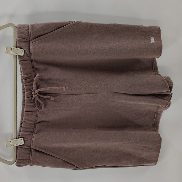 VS PINK Iced Coffee Brown Fleece Lounge High Waist Short Size XL - Picture 2 of 5